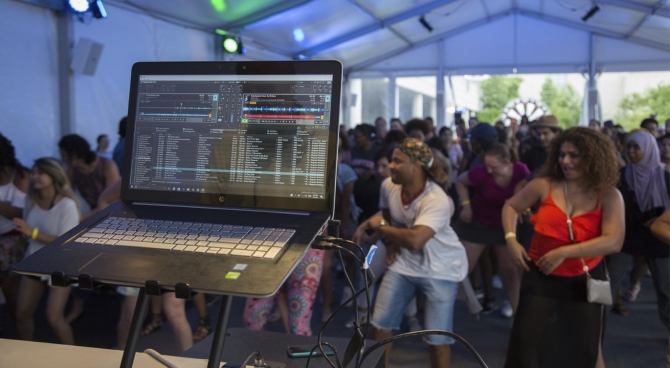 Conference hall filled with attendees