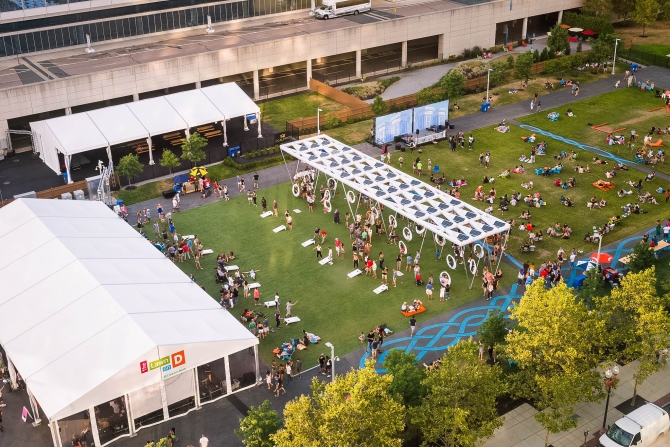 Conference hall filled with attendees