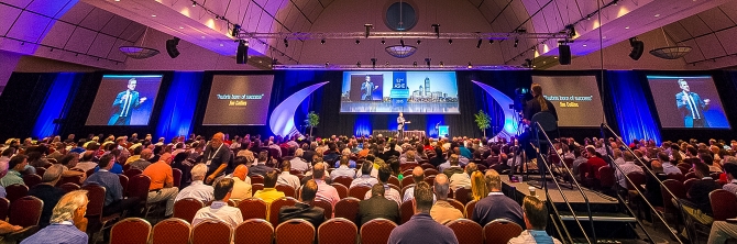 Conference hall filled with attendees