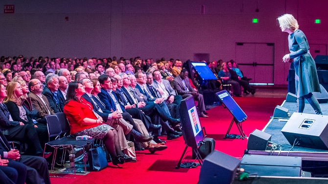 Conference hall filled with attendees