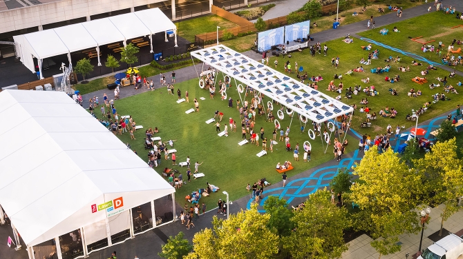 Conference hall filled with attendees