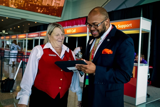 Conference hall filled with attendees