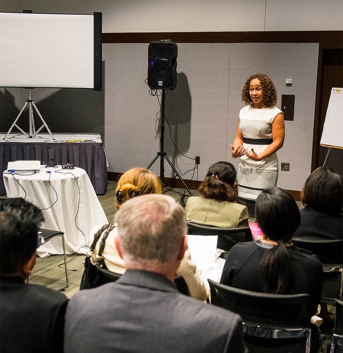 Conference hall filled with attendees