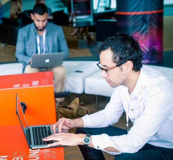 Conference hall filled with attendees