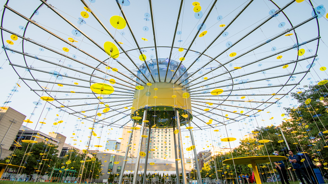 Conference hall filled with attendees